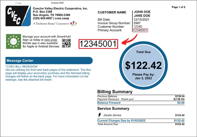 Where to find account number