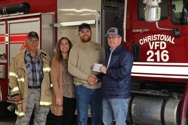 CVEC employees present donation to Christoval VFD